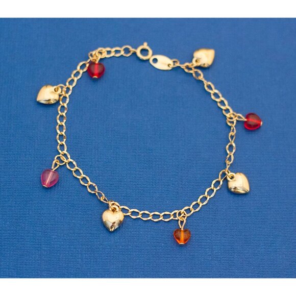 7 inch Charm Heart Charm Heart Friendship Bracelet by Avon - D8 - Picture 1 of 3